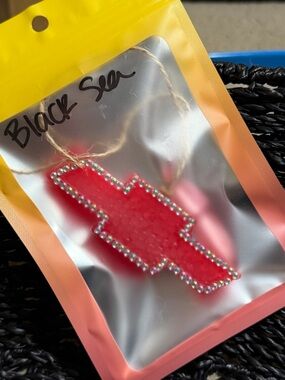 Red Rhinestone Chevy Freshie